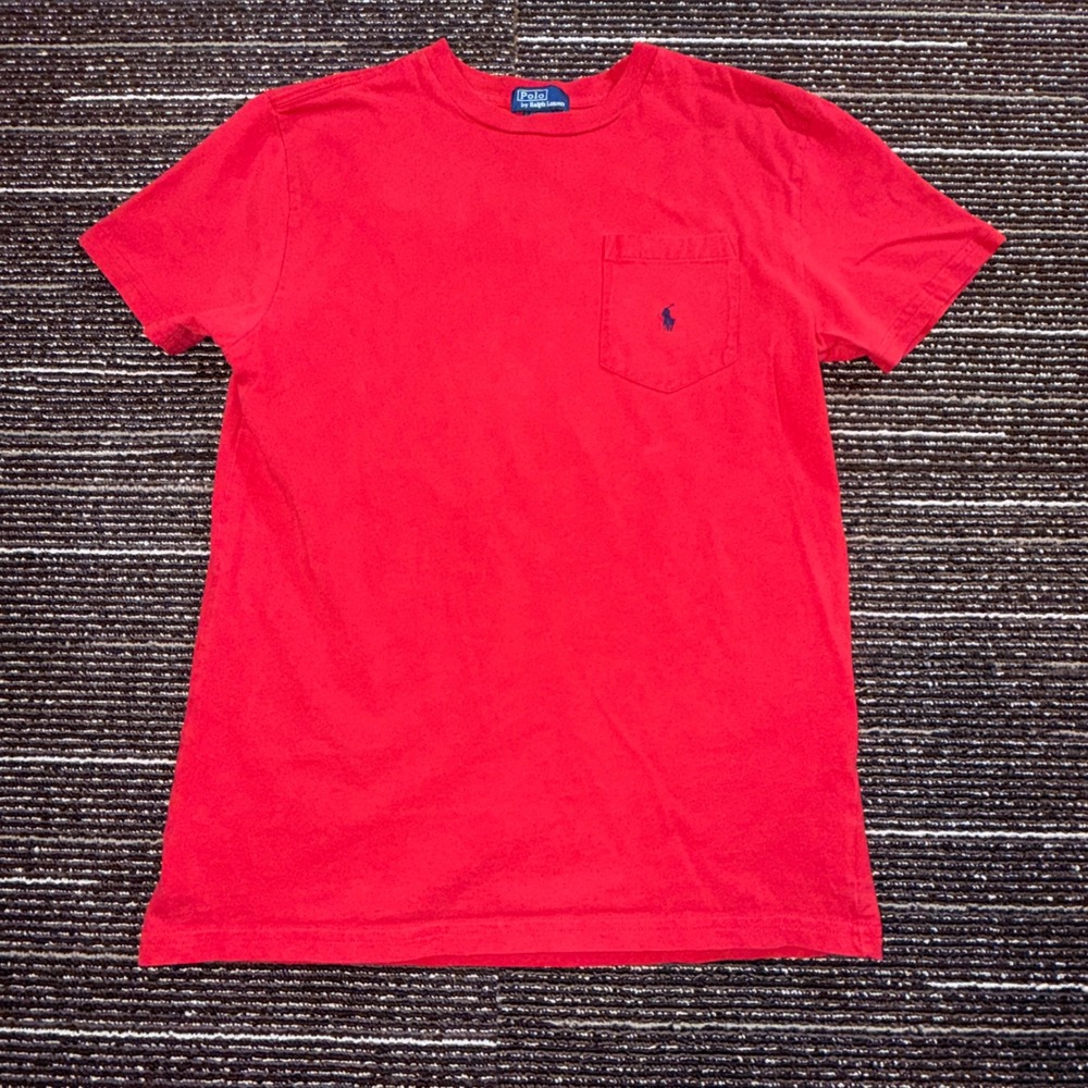 Polo Ralph Lauren Pocket T-Shirt Boys L 14-16 Red Short Sleeve Pony Logo